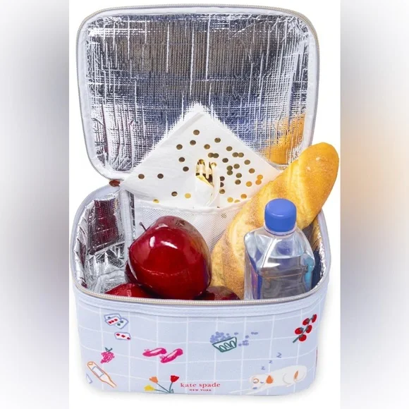 Kate Spade Light Blue Park Picnic Insulated Lunch Bag NWT - Picture 4 of 9